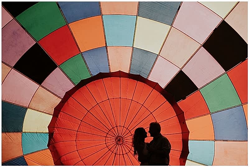 Hot air balloon elopement 