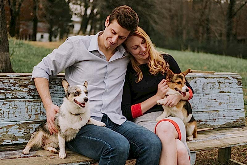 Raleigh engagement session with dogs 