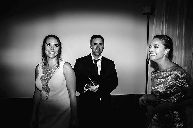 black and white wedding candid