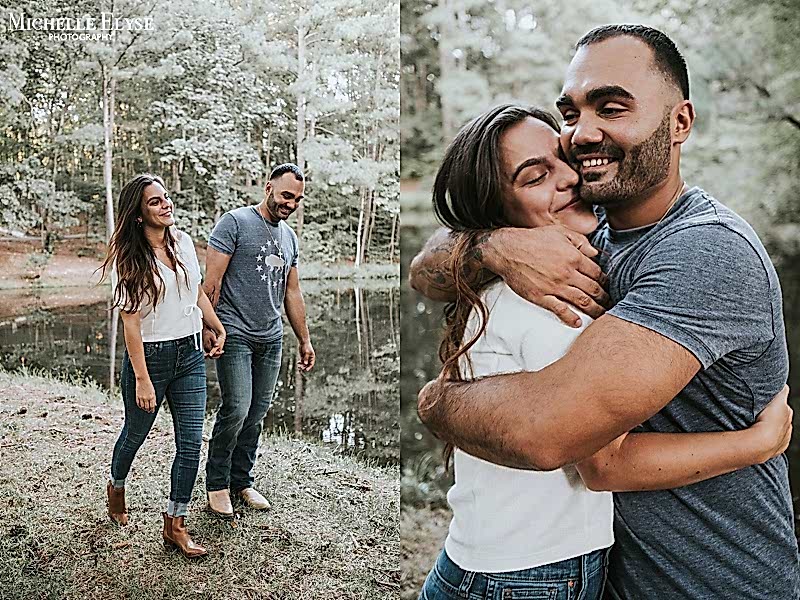 Backyard engagement session raleigh NC