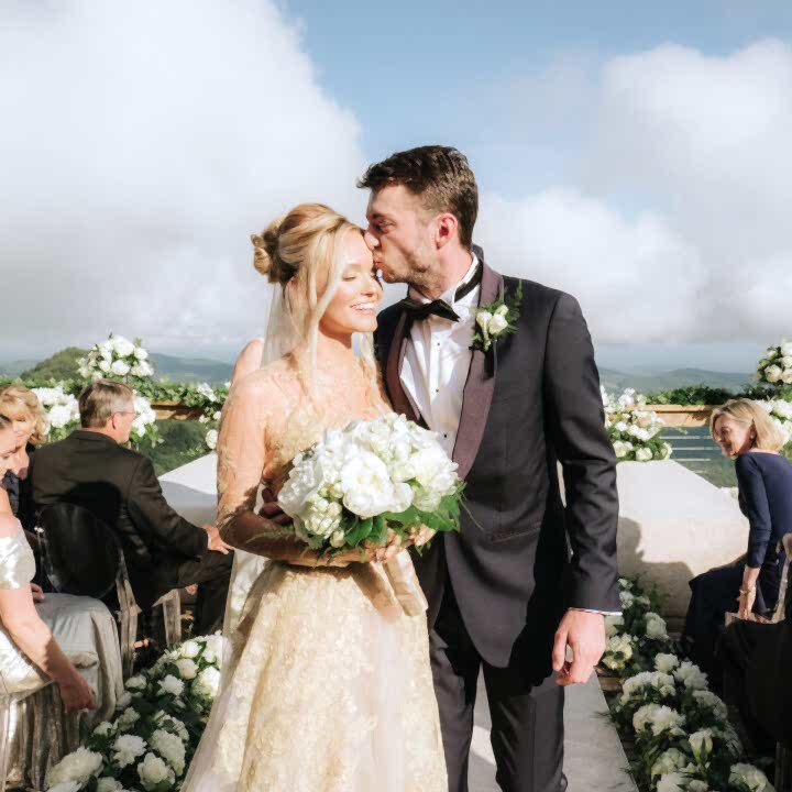 Opulant Mountaintop Primland Micro Wedding with Custom Gold Vera Wang Gown with Full Weekend Photography Coverage - Planned & Designed by Caroline LaRocca Event Design